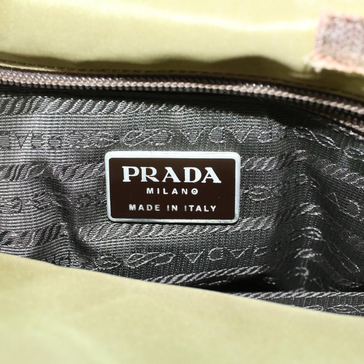 PRADA Hand Bag Nylon Khaki  ar9806B