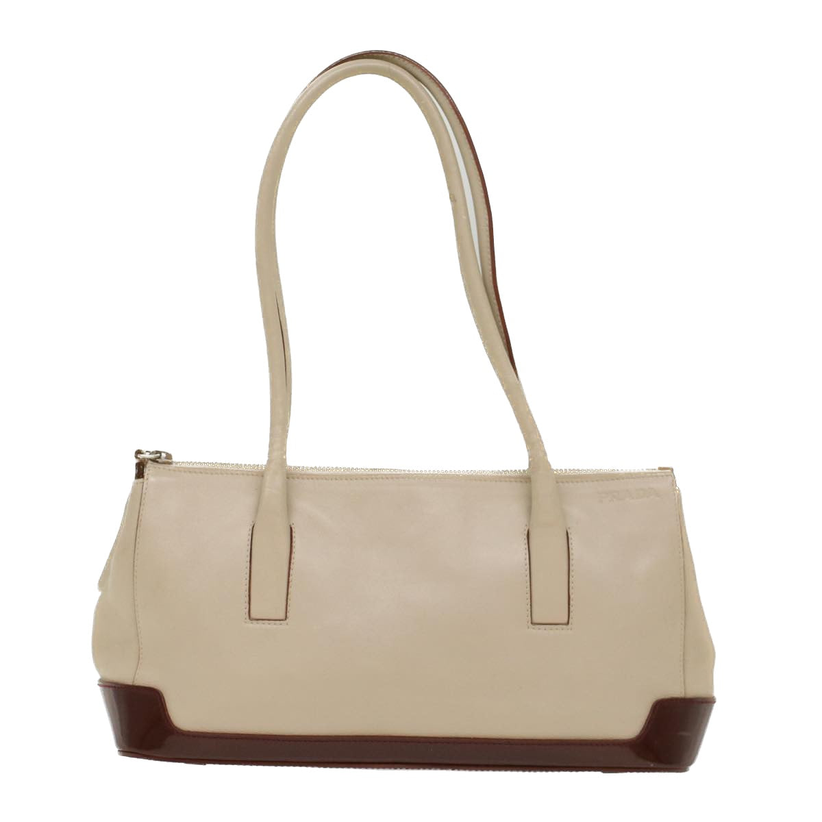 PRADA Shoulder Bag Leather Beige  ar9943