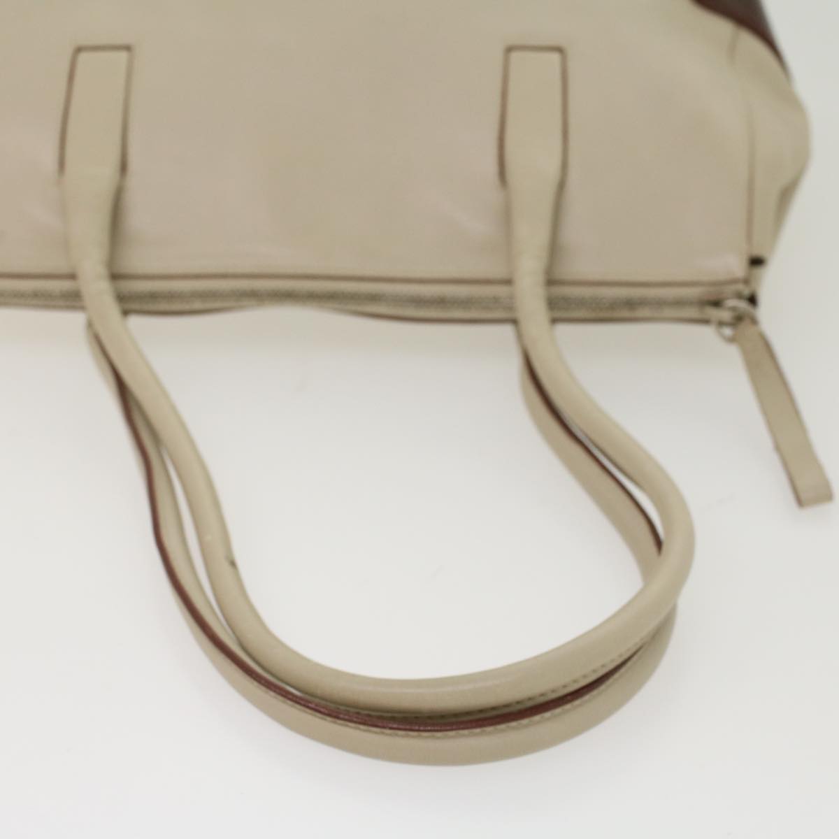 PRADA Shoulder Bag Leather Beige  ar9943