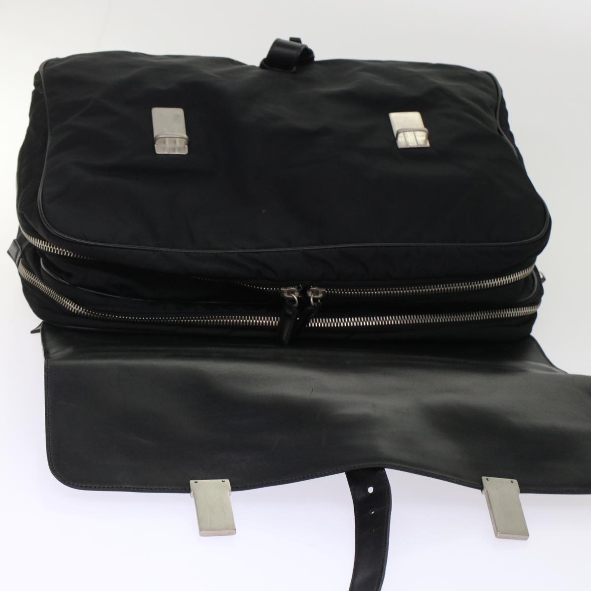 PRADA Hand Bag Nylon Leather Black  ar9983