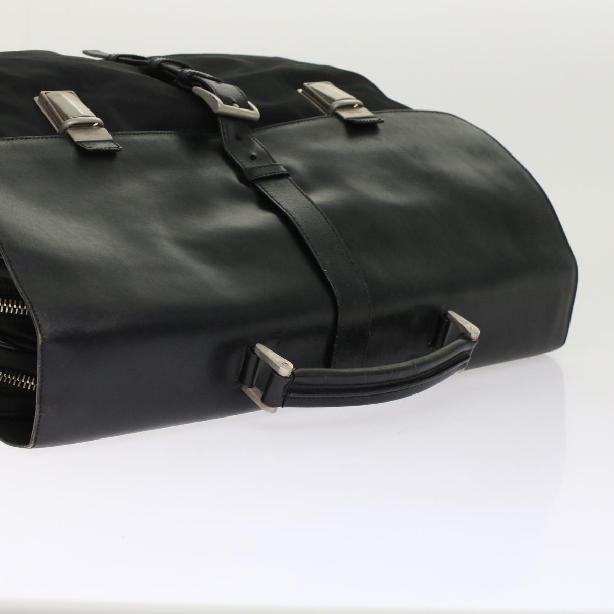 PRADA Hand Bag Nylon Leather Black  ar9983