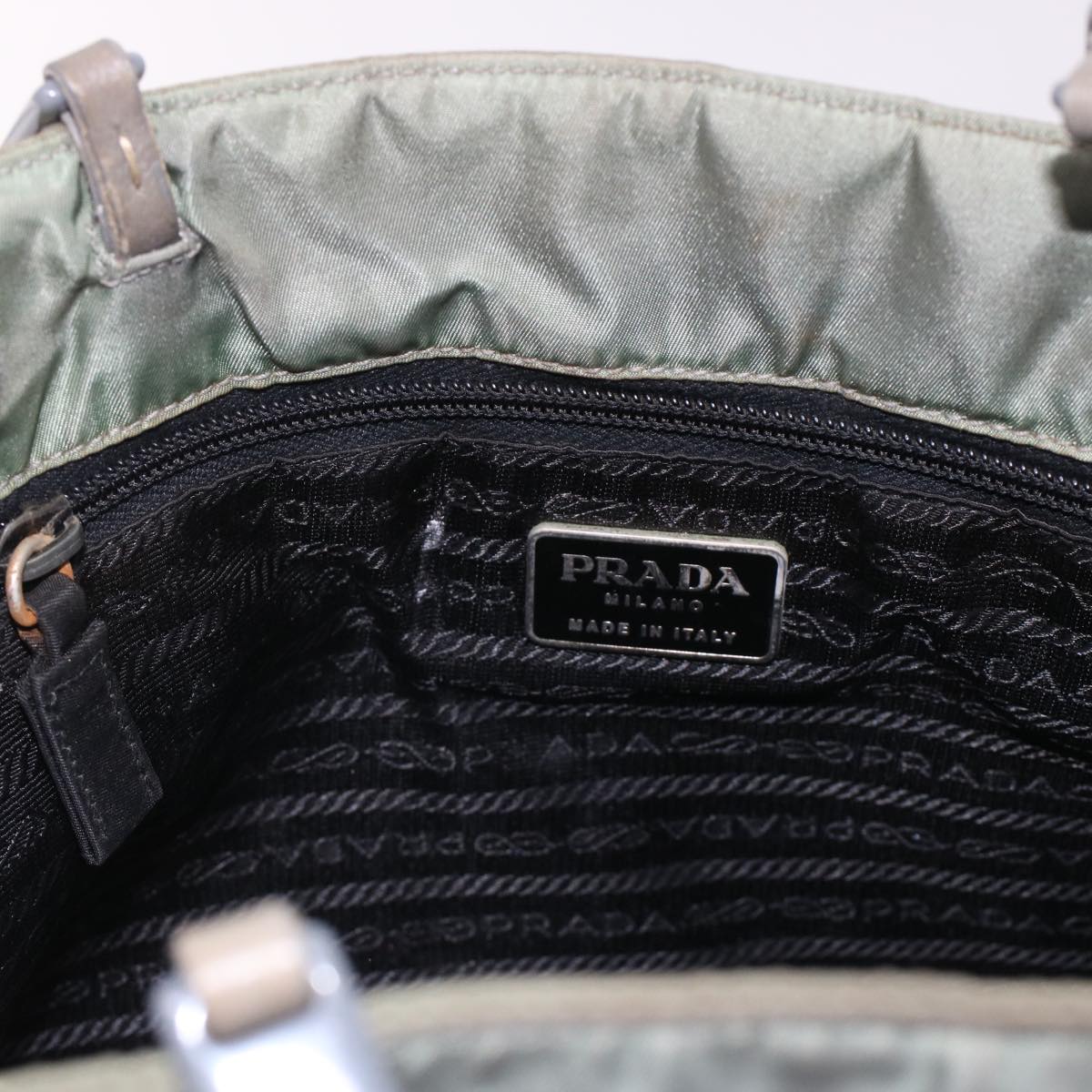 PRADA Quilted Shoulder Bag Nylon Gray  ar9997