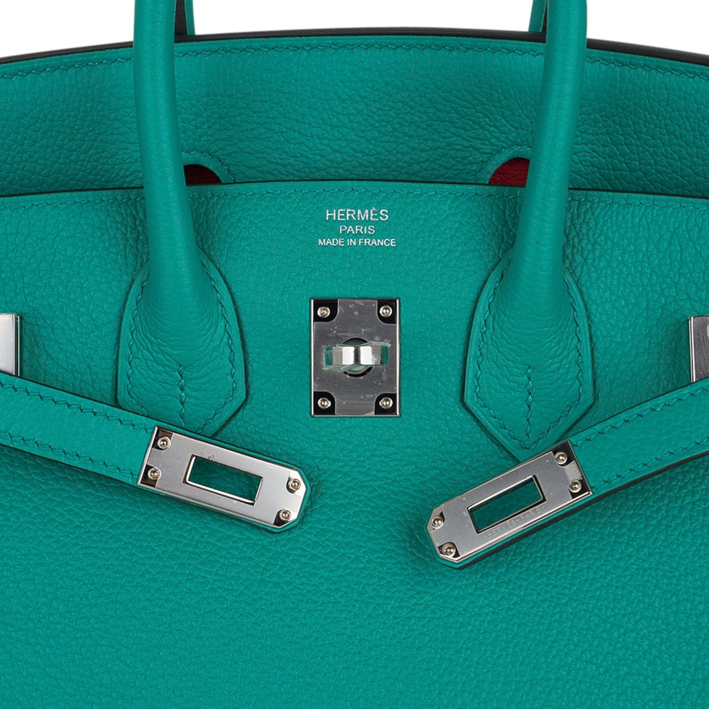 Hermes Verso Birkin 25 Bag Vert Verone & Rose Lipstick Novillo Leather with Palladium Hardware