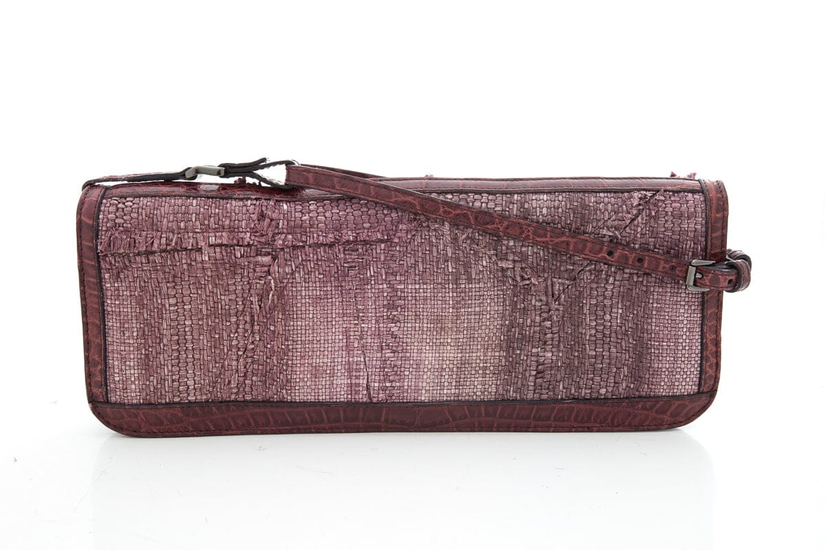 Burberry Purple Raffia Clutch