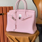 HM Birkin Nata Swift Pink For Women Silver Toned Hardware 11.8in/30cm