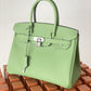 HM Birkin Nata Swift Green For Women Silver Toned Hardware 10in/25cm
