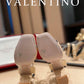 Valentino Garavani Strap Heeled Sandals With V Logo Signature Embellishment Light Yellow For Women