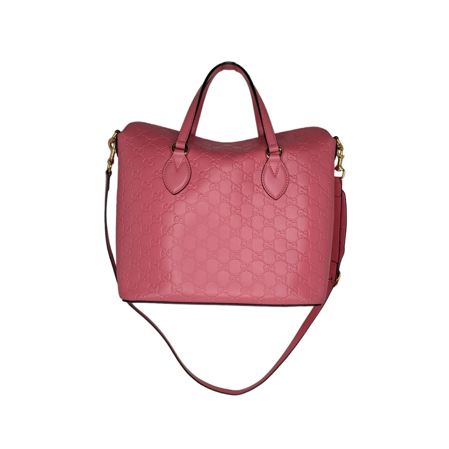 Gucci Pink Signature Guccissima Leather Top Handle Bag