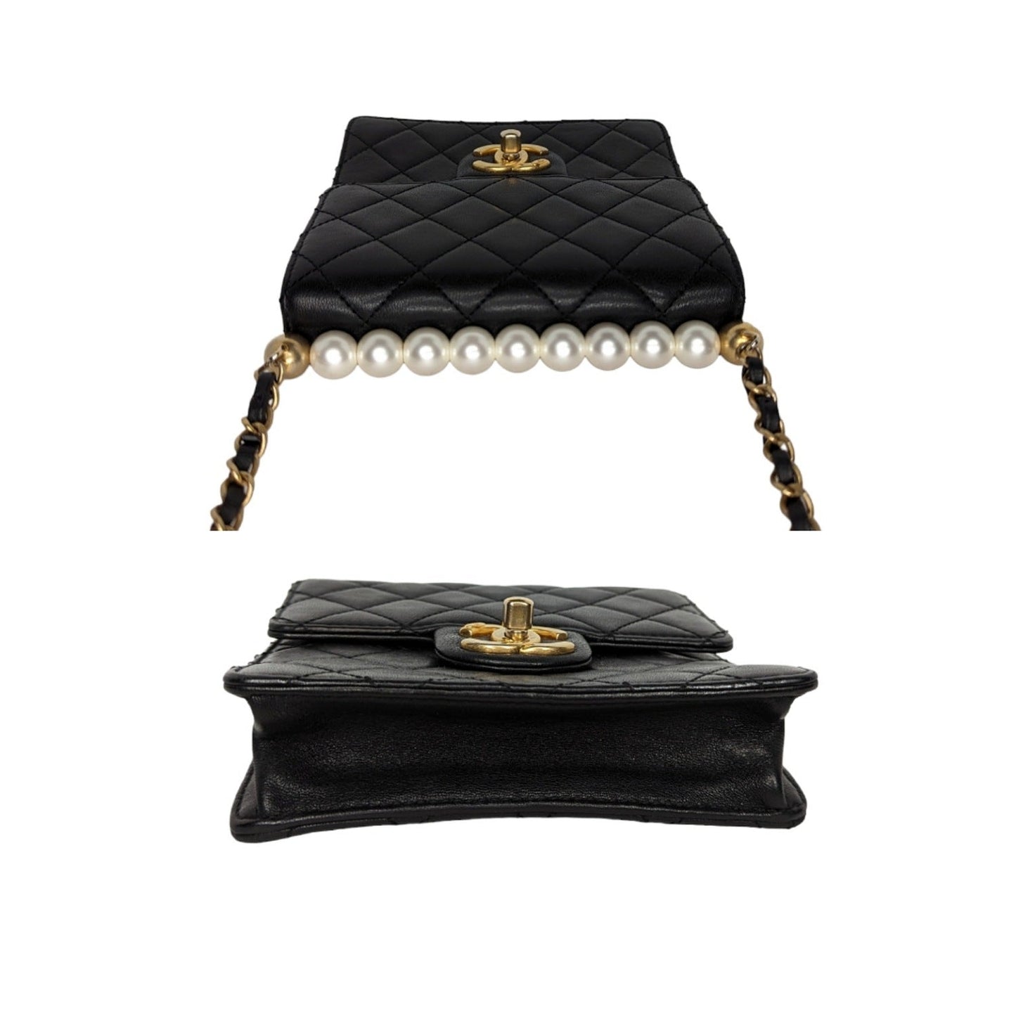 Chanel Small Goatskin Quilted Chic Pearls Crossbody Flap