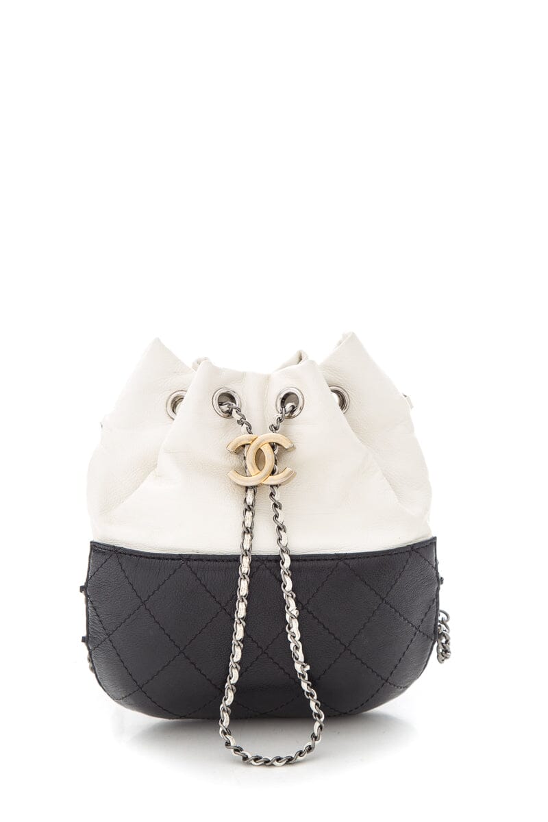 Chanel Black & Cream Gabrielle Small Drawstring Handbag