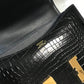 HM Constance 23 Pattern Crocodile Black For Women, Handbags, Shoulder Bag 9in/23cm