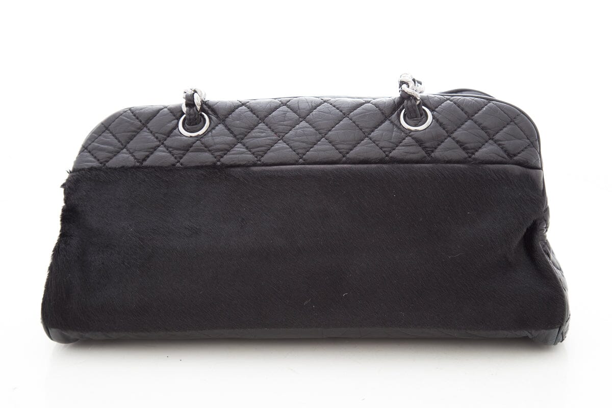 Chanel Black Quilted Pony Hair Handbag