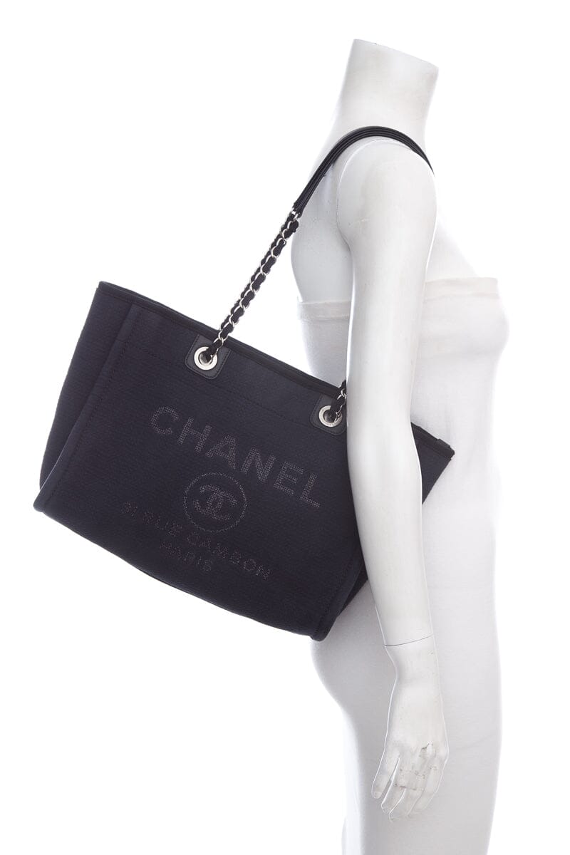 Chanel 2022 Navy Deauville Shopping Tote Handbag