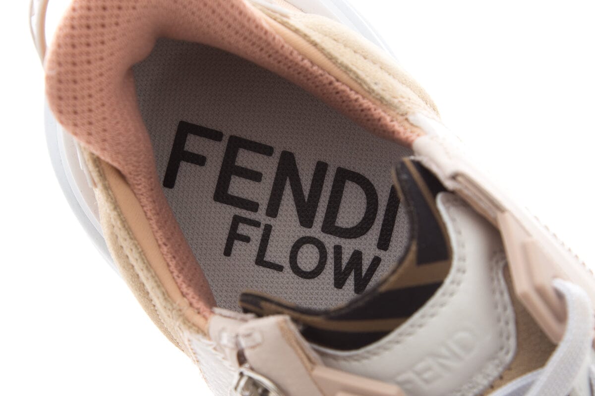 Fendi Flow Tan & Pink Sneakers SZ 37