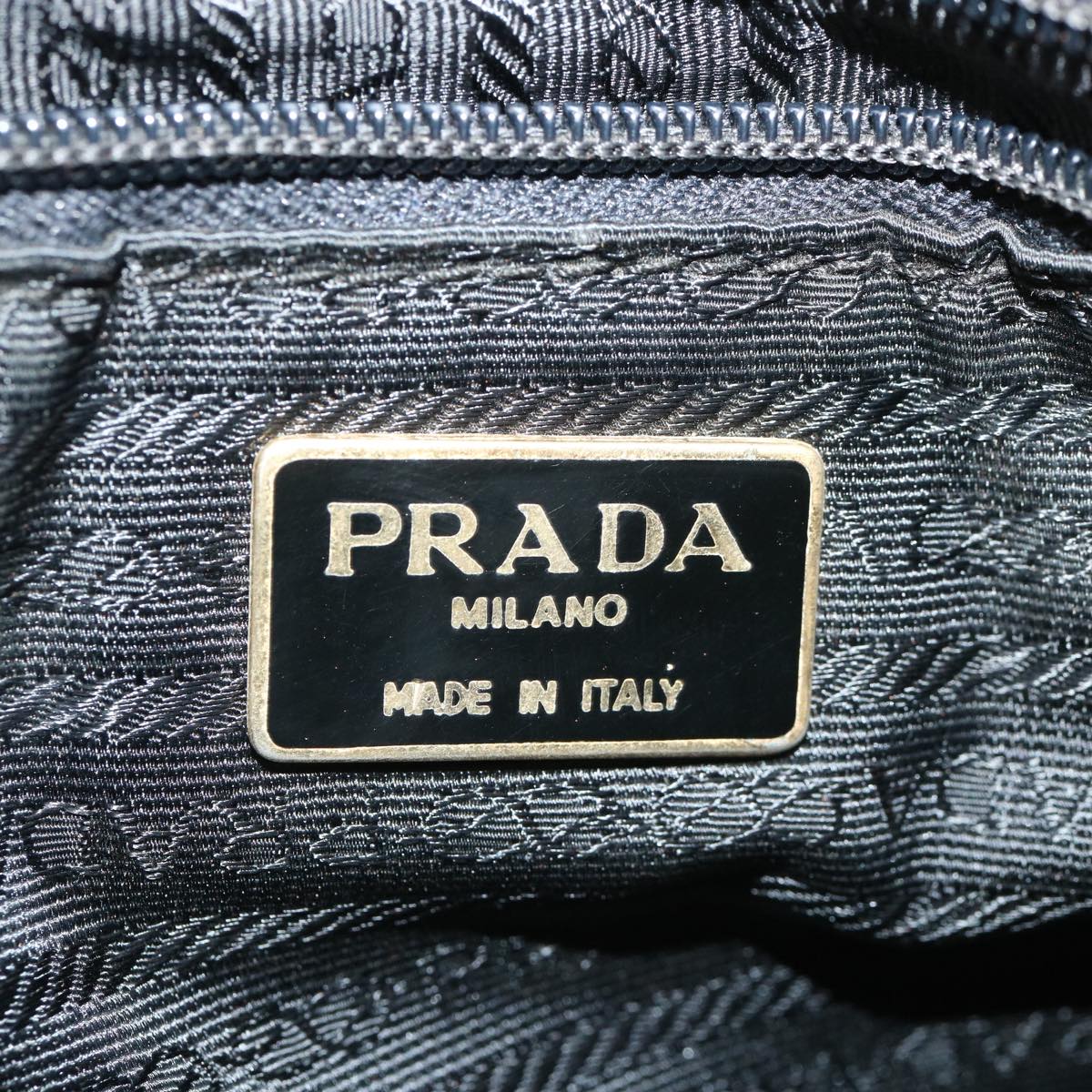 PRADA Quilted Hand Bag Nylon Black  bs3741