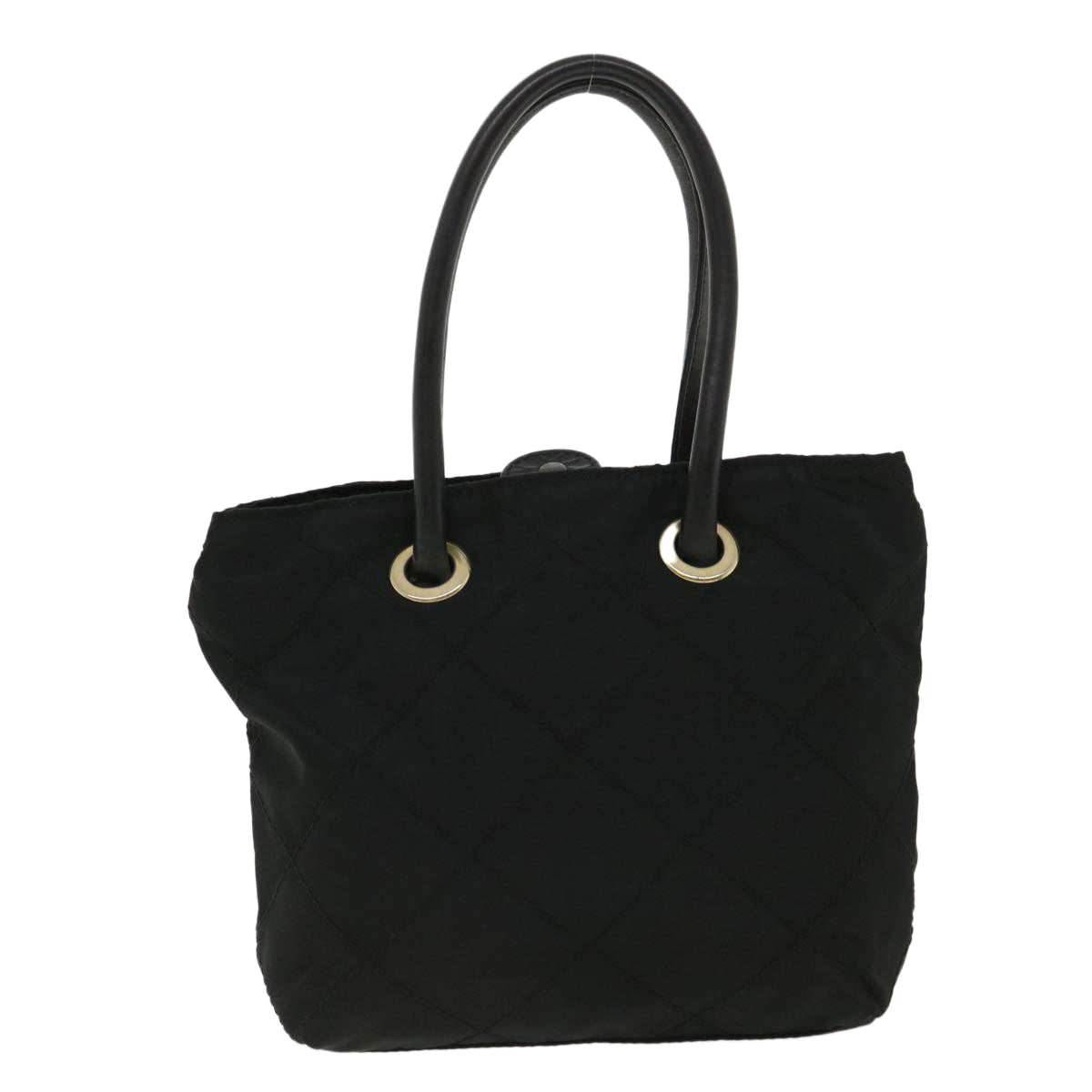 PRADA Quilted Hand Bag Nylon Black  bs3741