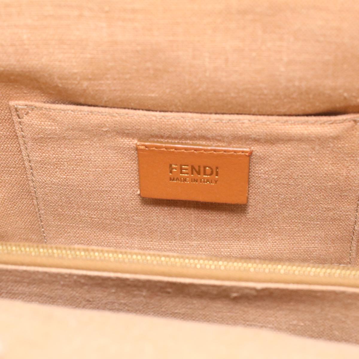 FENDI Hand Bag Leather Canvas 2way Pink Auth bs3819