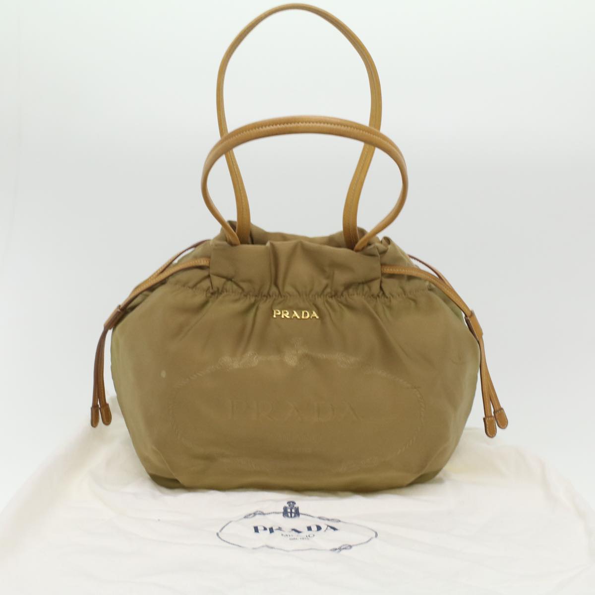 PRADA Shoulder Bag Nylon Khaki  bs3848