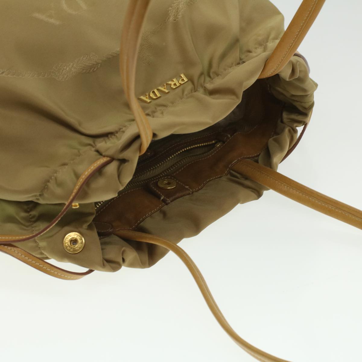 PRADA Shoulder Bag Nylon Khaki  bs3848