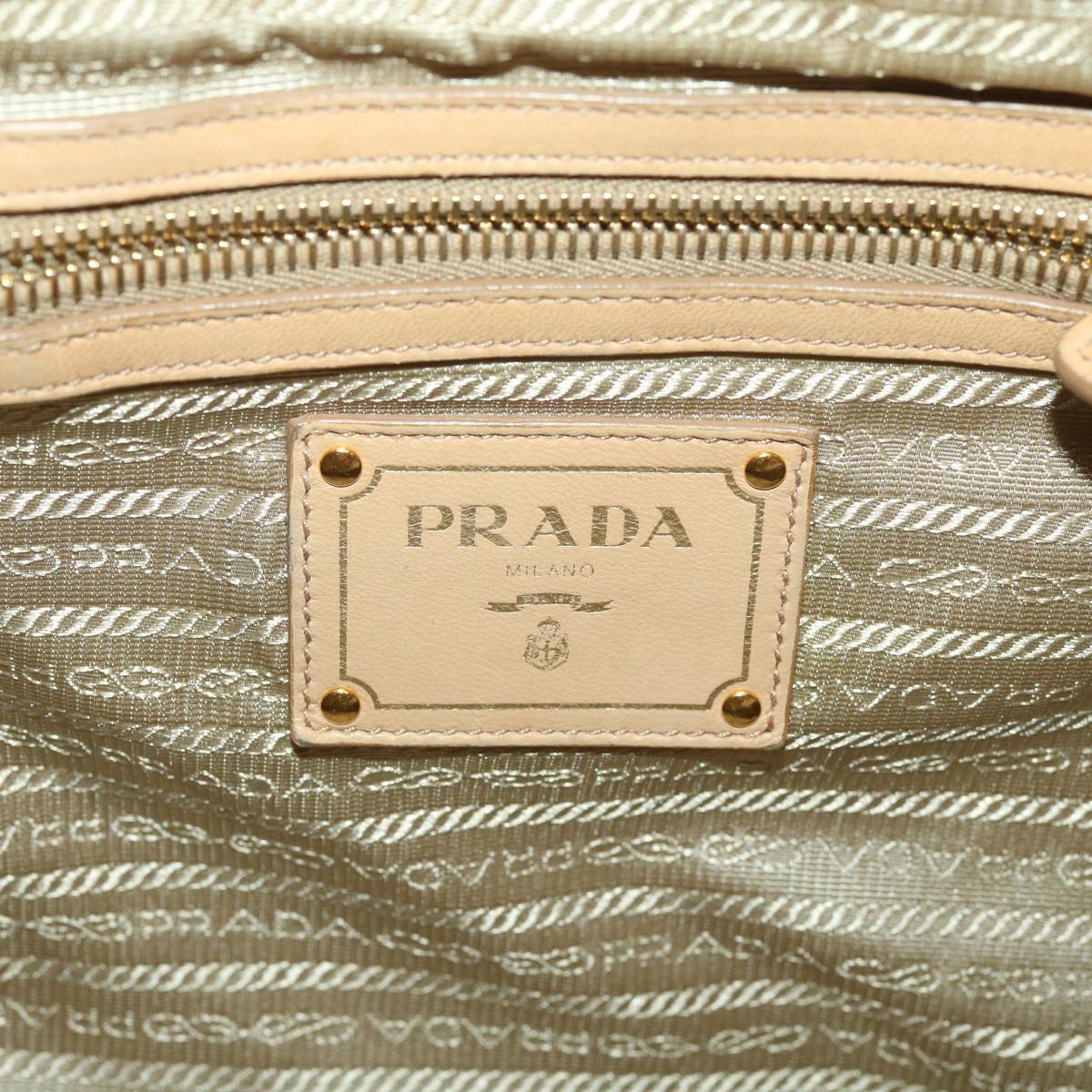 PRADA Tote Bag Leather Beige  bs4283