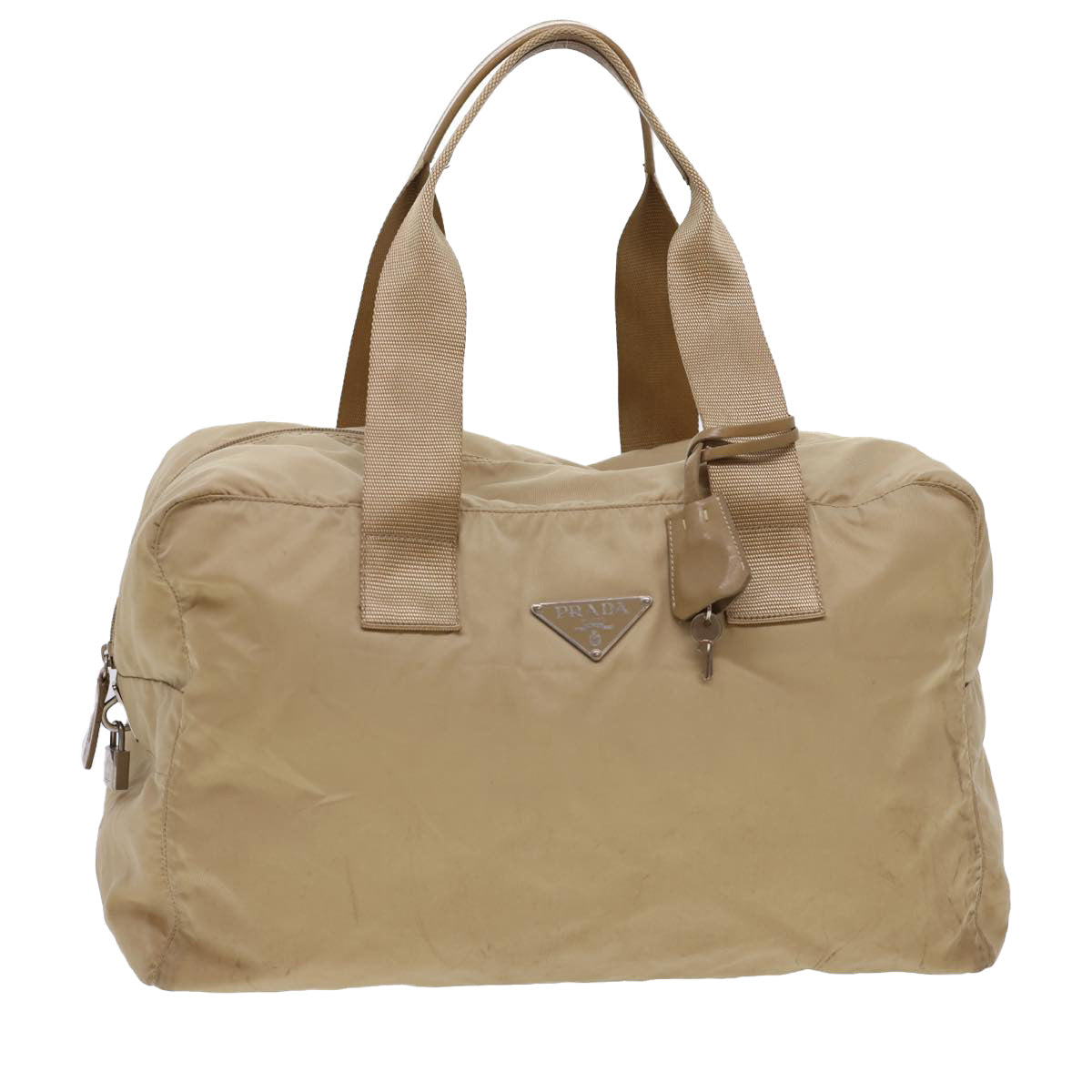 PRADA Boston Bag Nylon Beige  bs4903