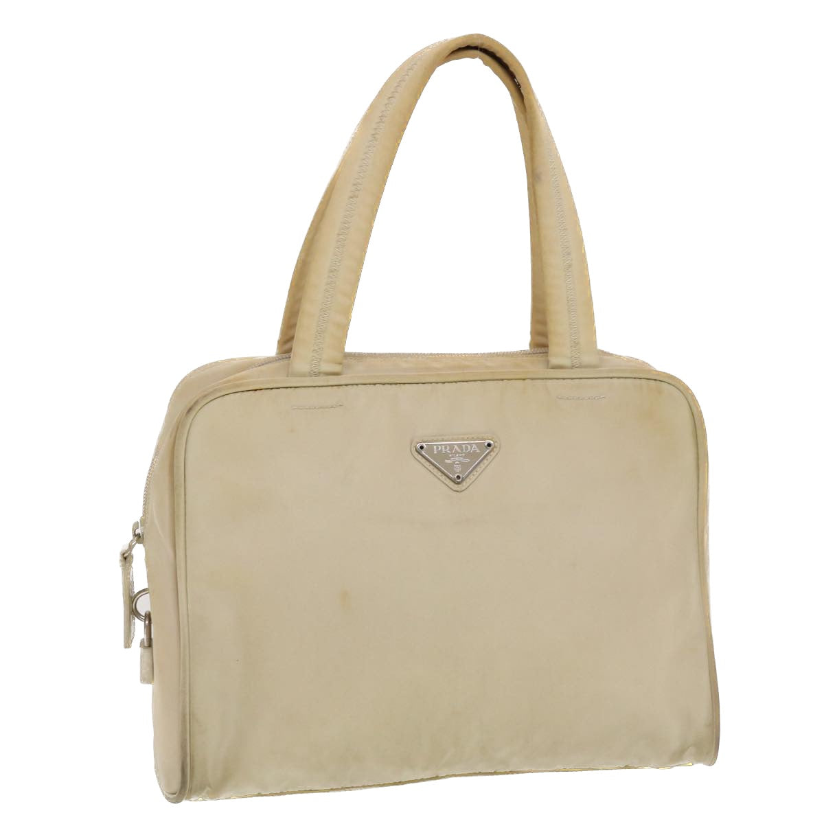 PRADA Hand Bag Nylon Beige  bs5267