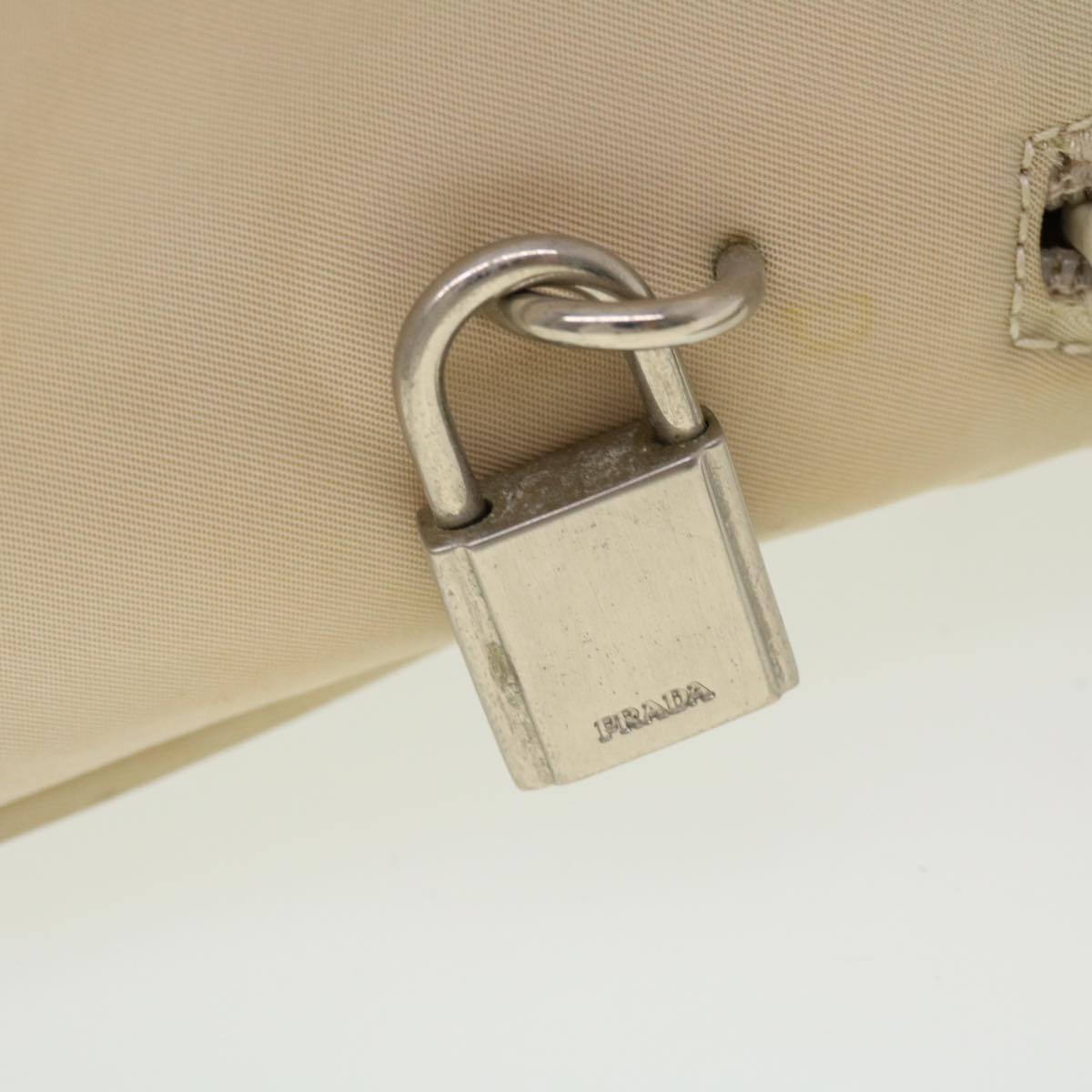 PRADA Hand Bag Nylon Beige  bs5267