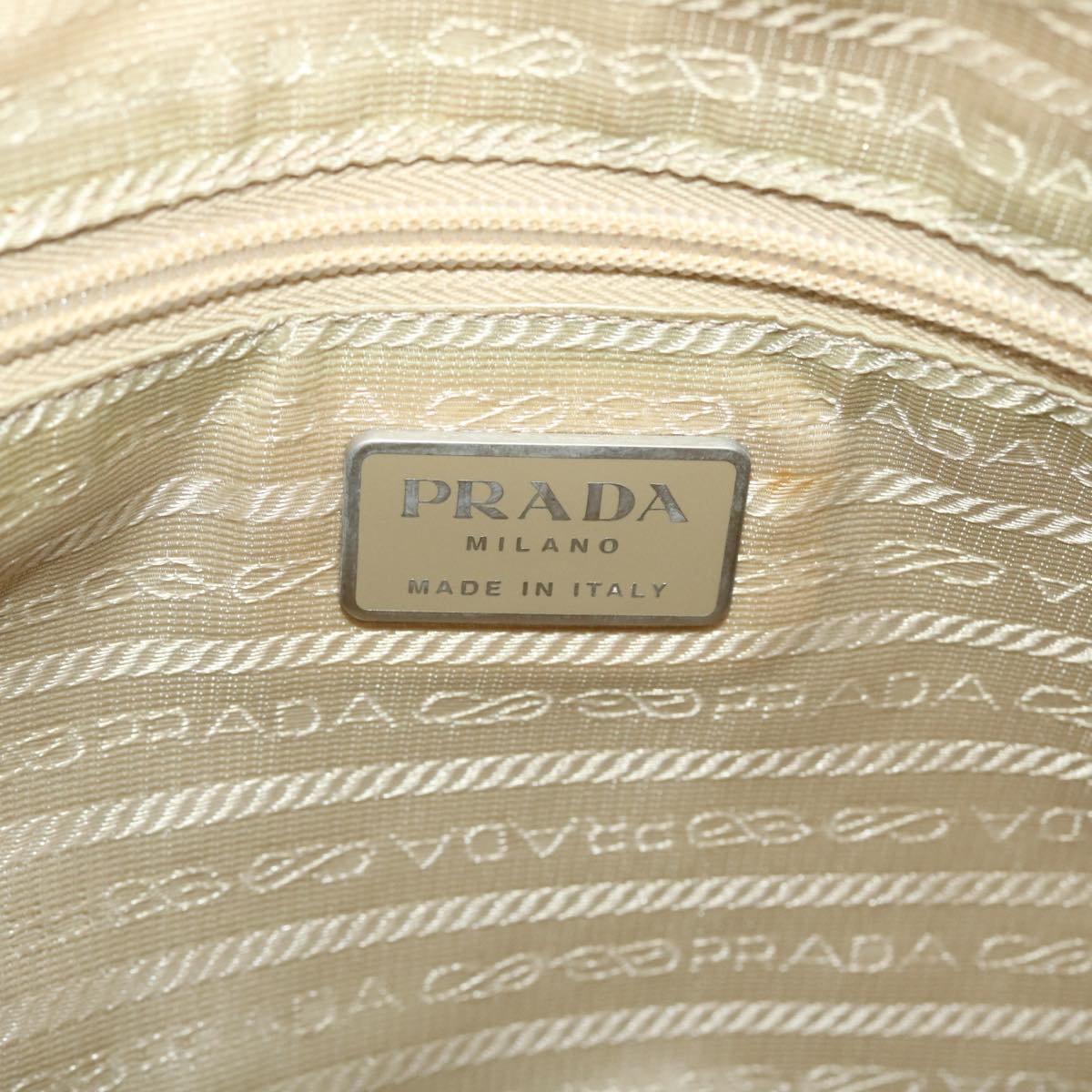 PRADA Hand Bag Nylon Beige  bs5267