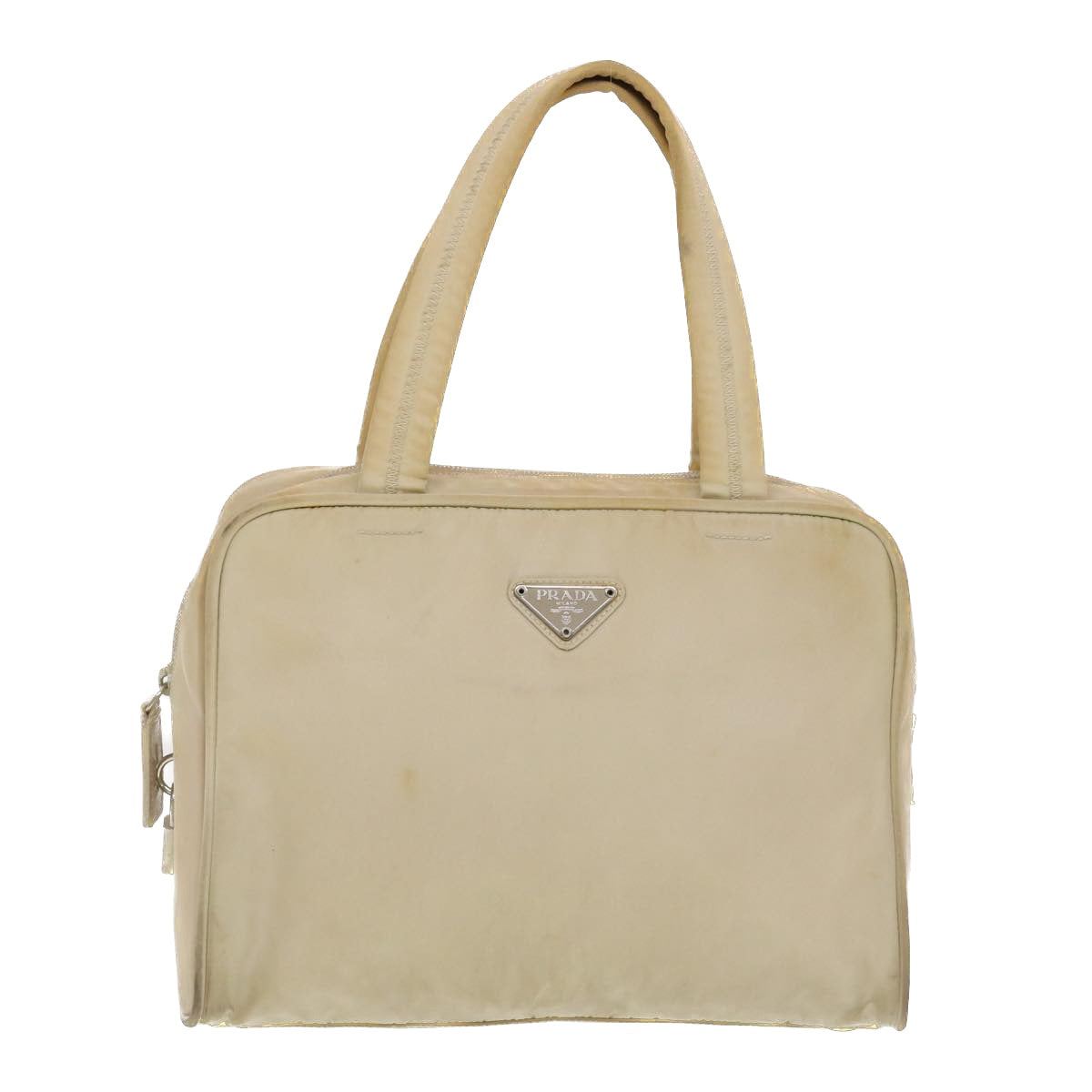 PRADA Hand Bag Nylon Beige  bs5267