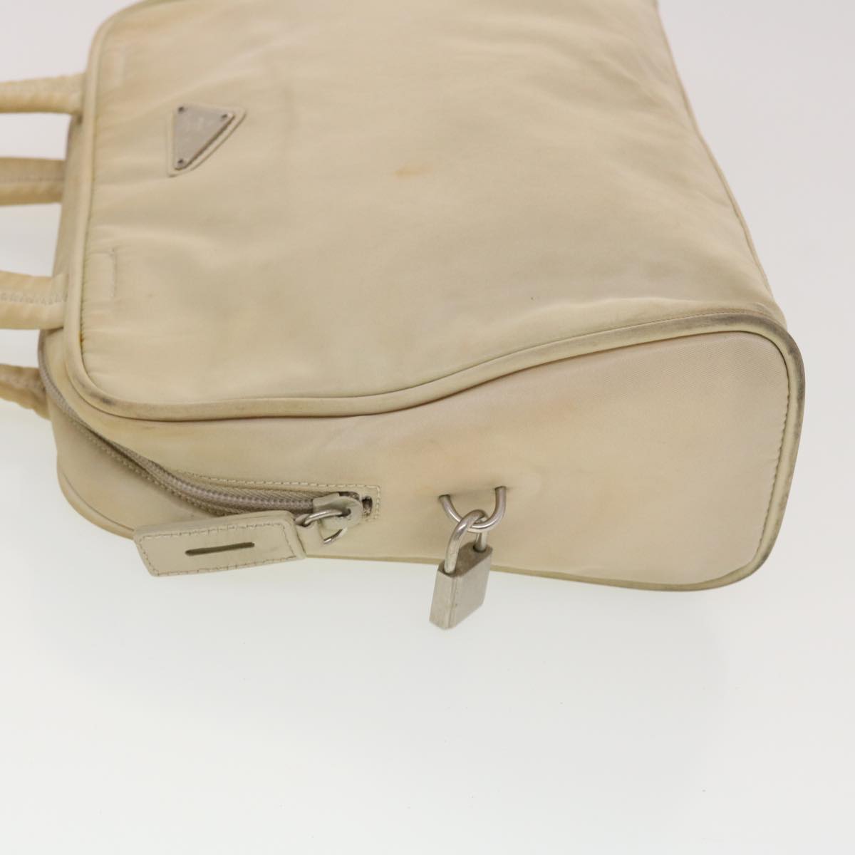 PRADA Hand Bag Nylon Beige  bs5267