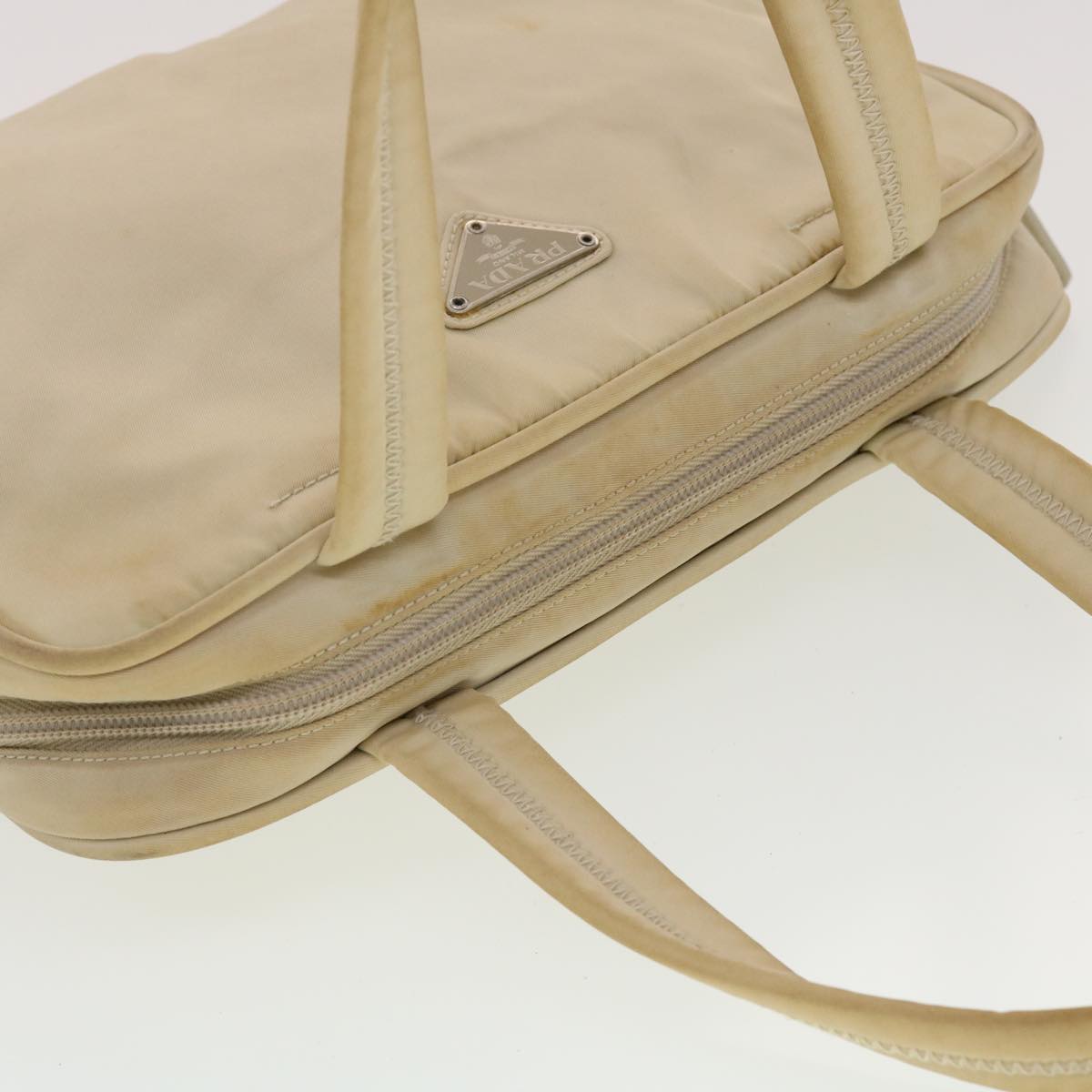 PRADA Hand Bag Nylon Beige  bs5267