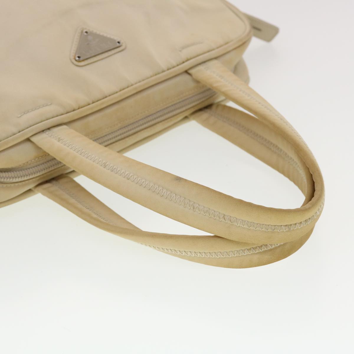 PRADA Hand Bag Nylon Beige  bs5267