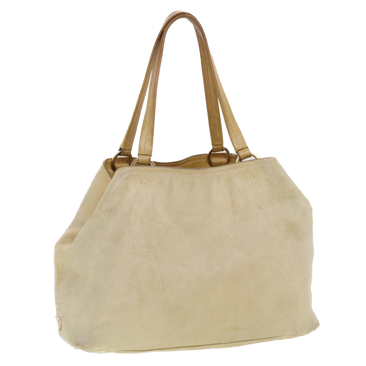 PRADA Shoulder Bag Leather Beige  bs5334