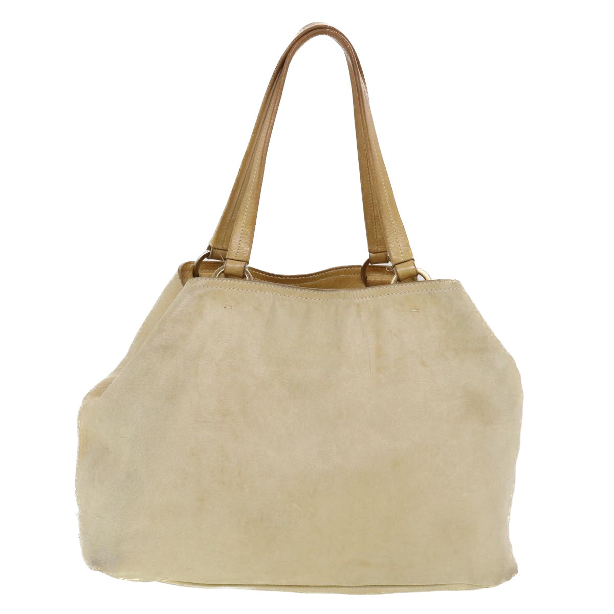 PRADA Shoulder Bag Leather Beige  bs5334