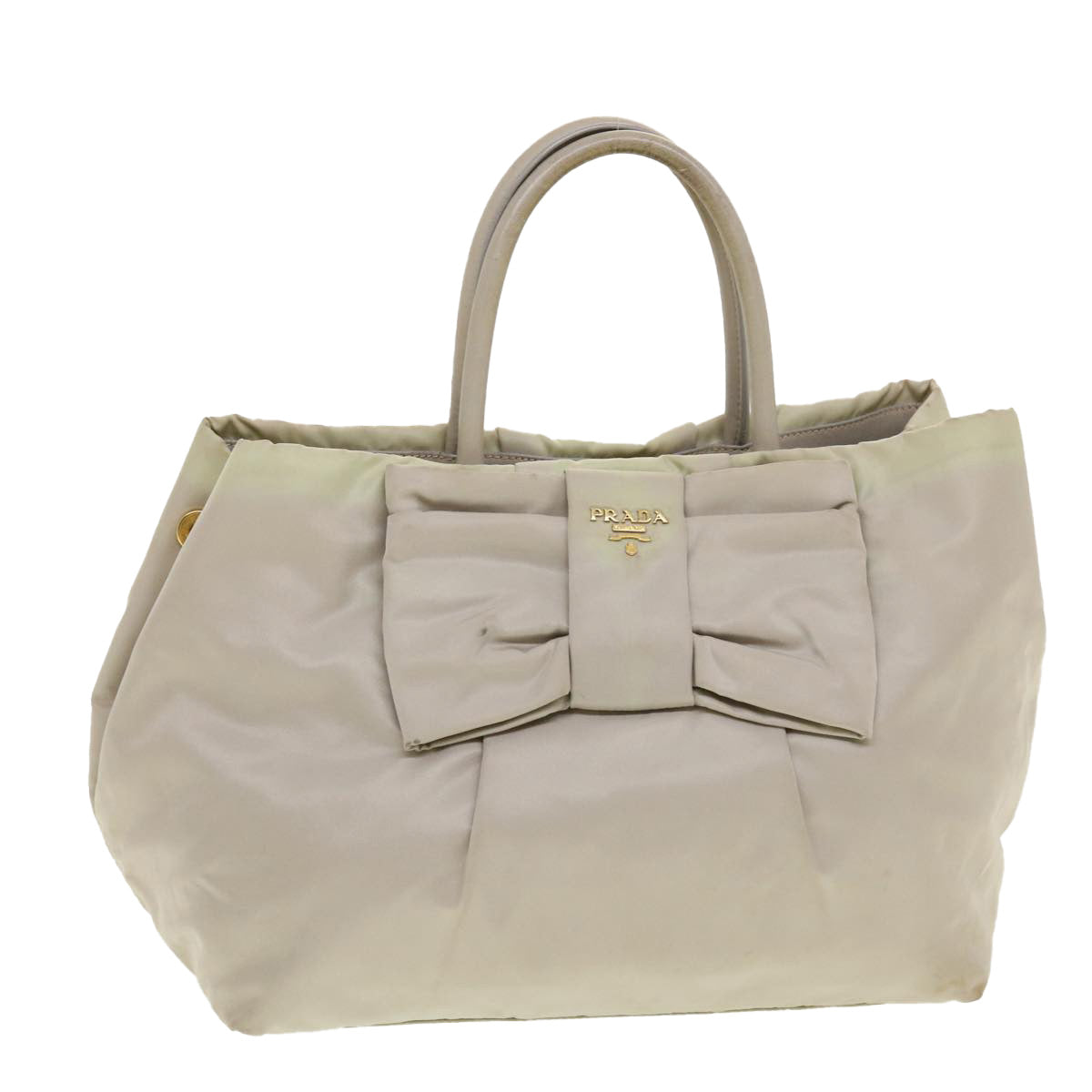 PRADA Hand Bag Nylon Beige  bs5442