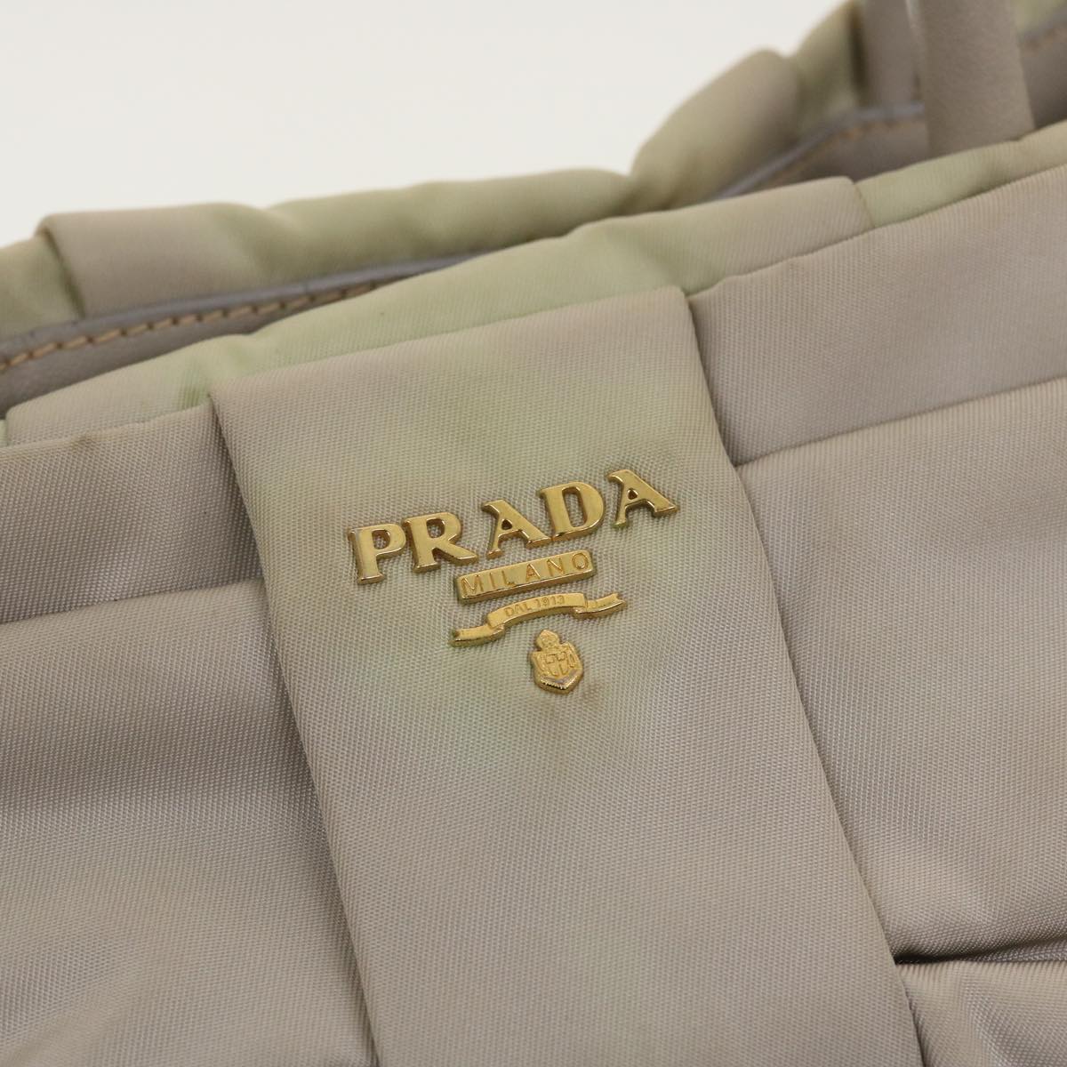 PRADA Hand Bag Nylon Beige  bs5442