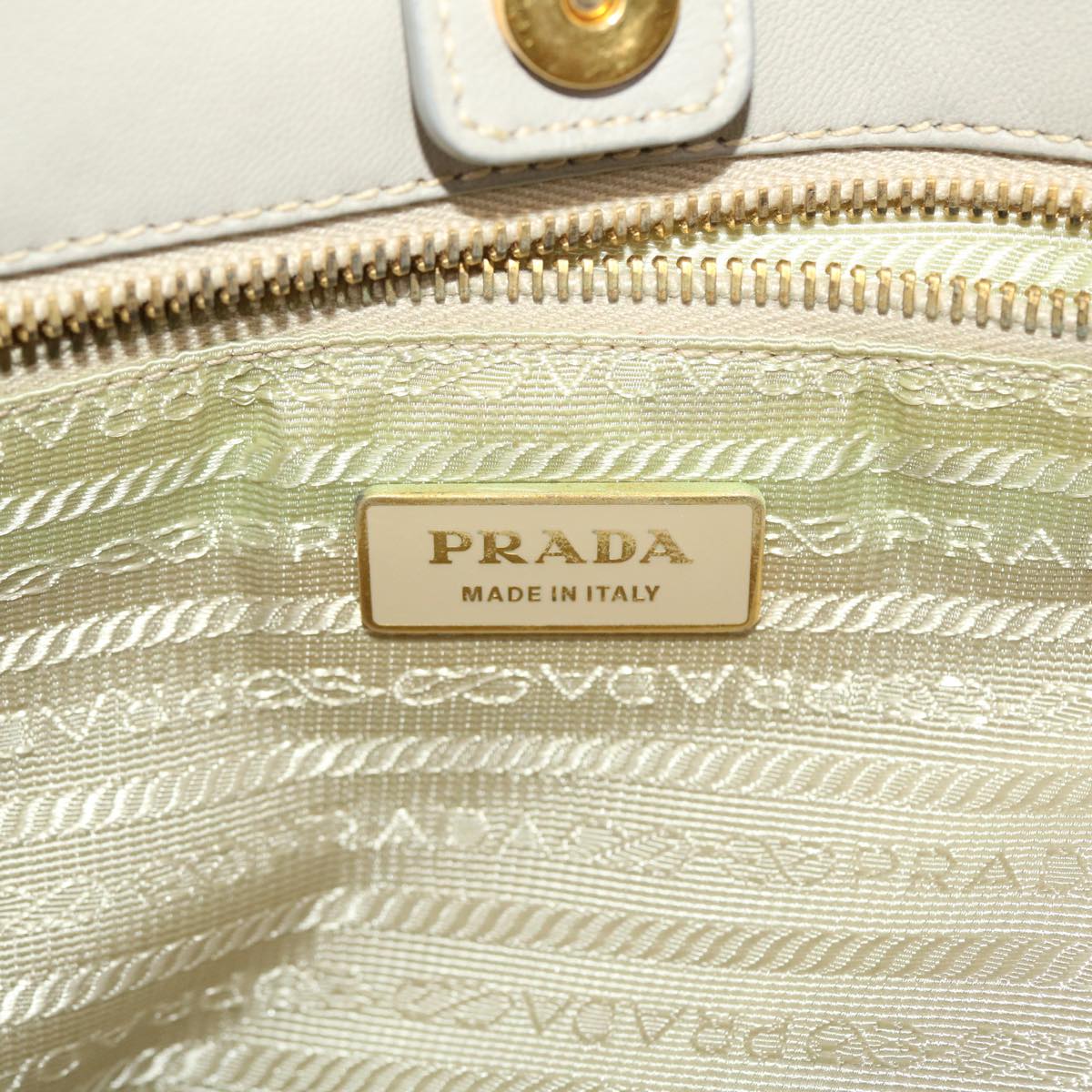 PRADA Hand Bag Nylon Beige  bs5442