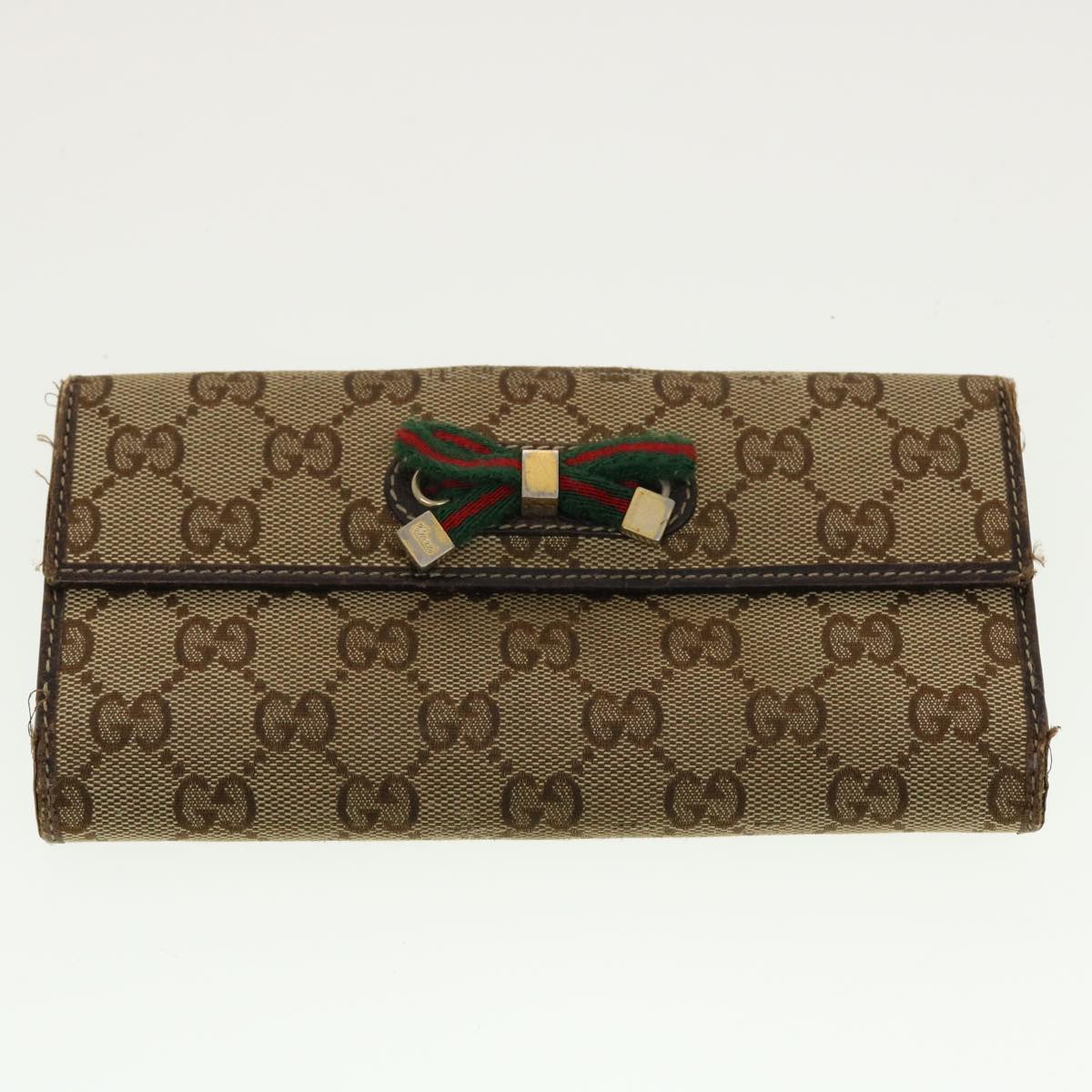 GUCCI GG Canvas Web Sherry Line Pouch Wallet 3Set Beige Red Green  bs5568