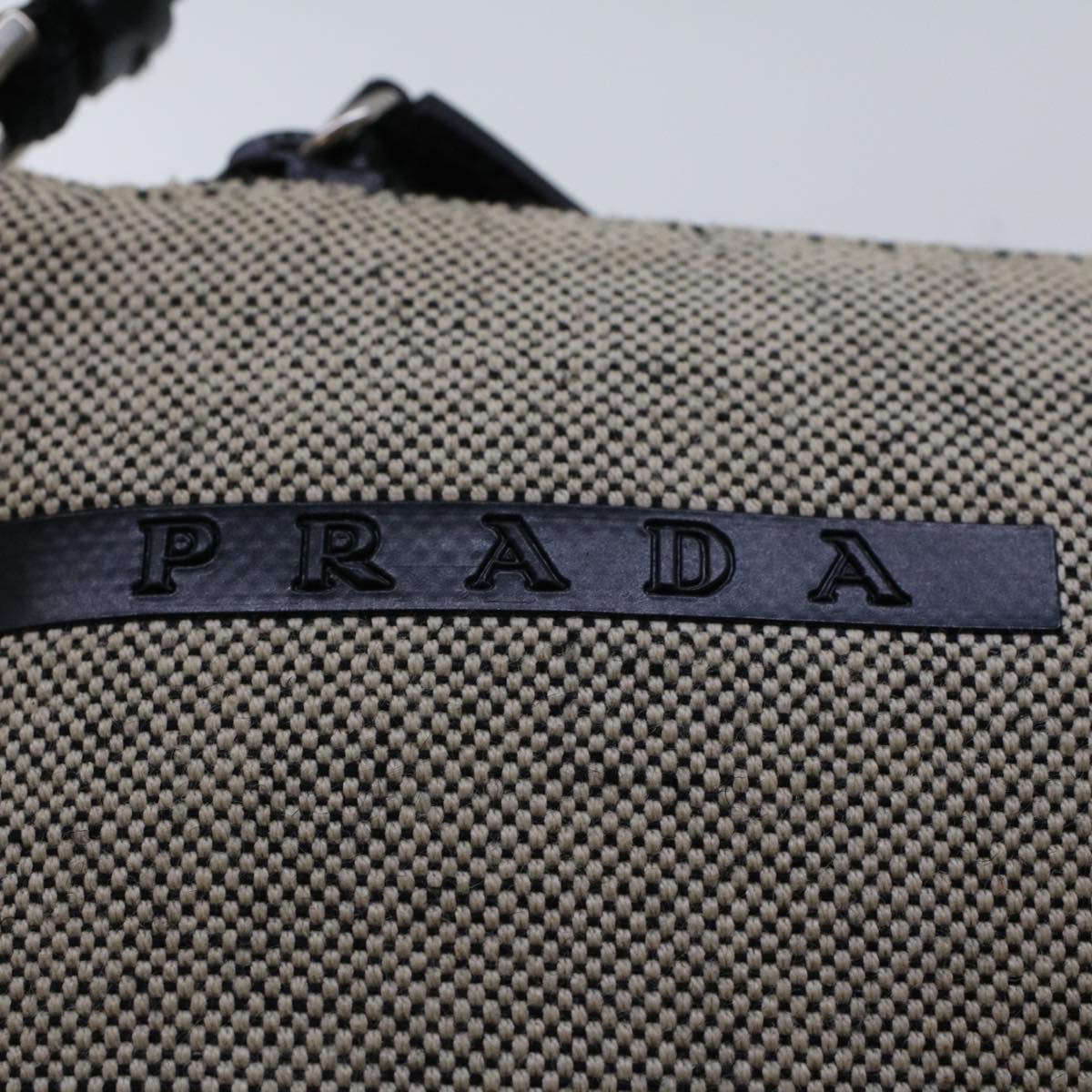 PRADA Accessory Pouch Canvas Gray  bs5620