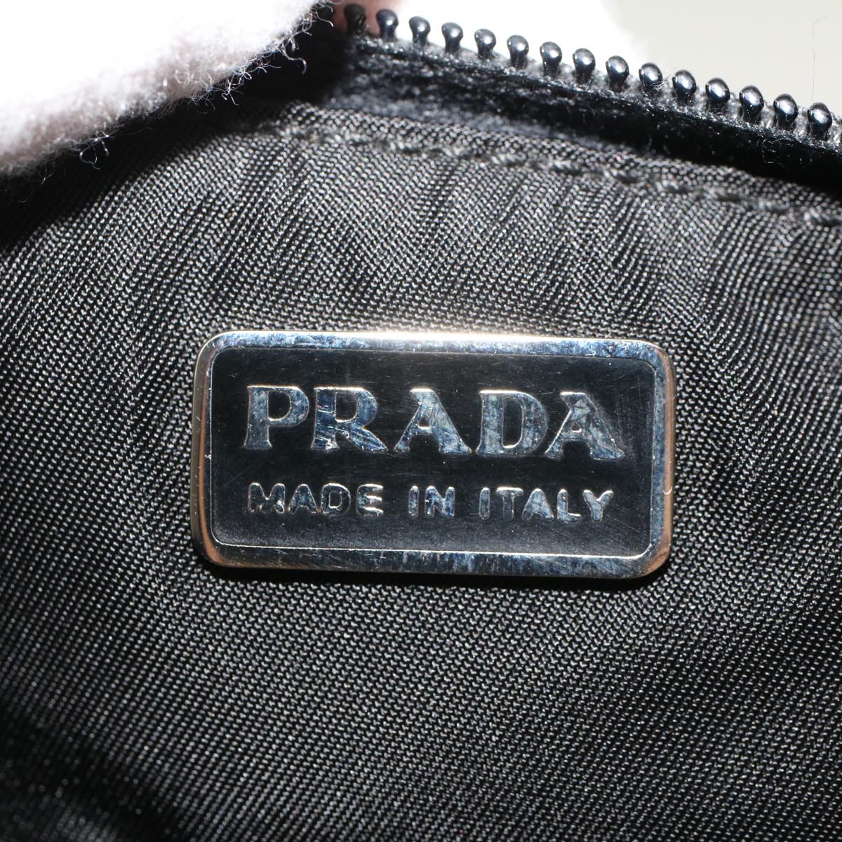 PRADA Accessory Pouch Canvas Gray  bs5620