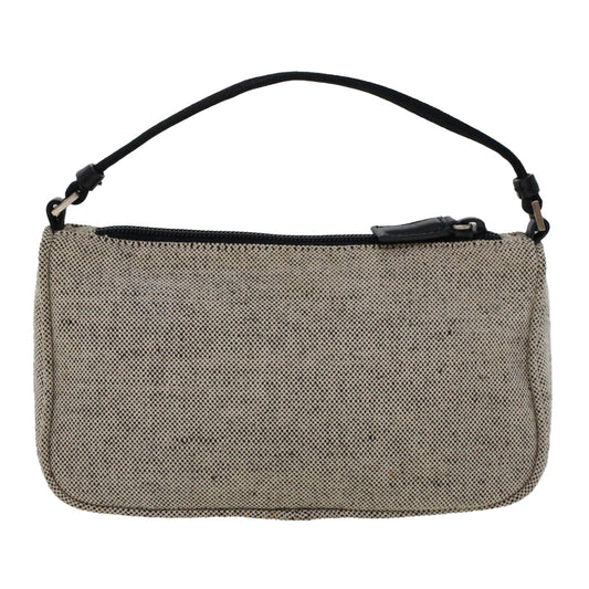 PRADA Accessory Pouch Canvas Gray  bs5620