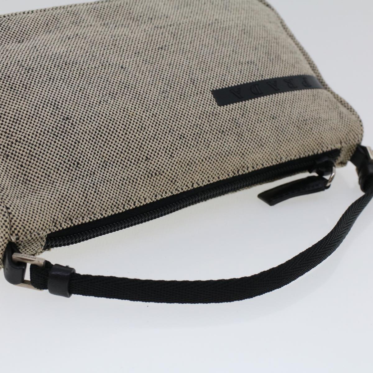 PRADA Accessory Pouch Canvas Gray  bs5620