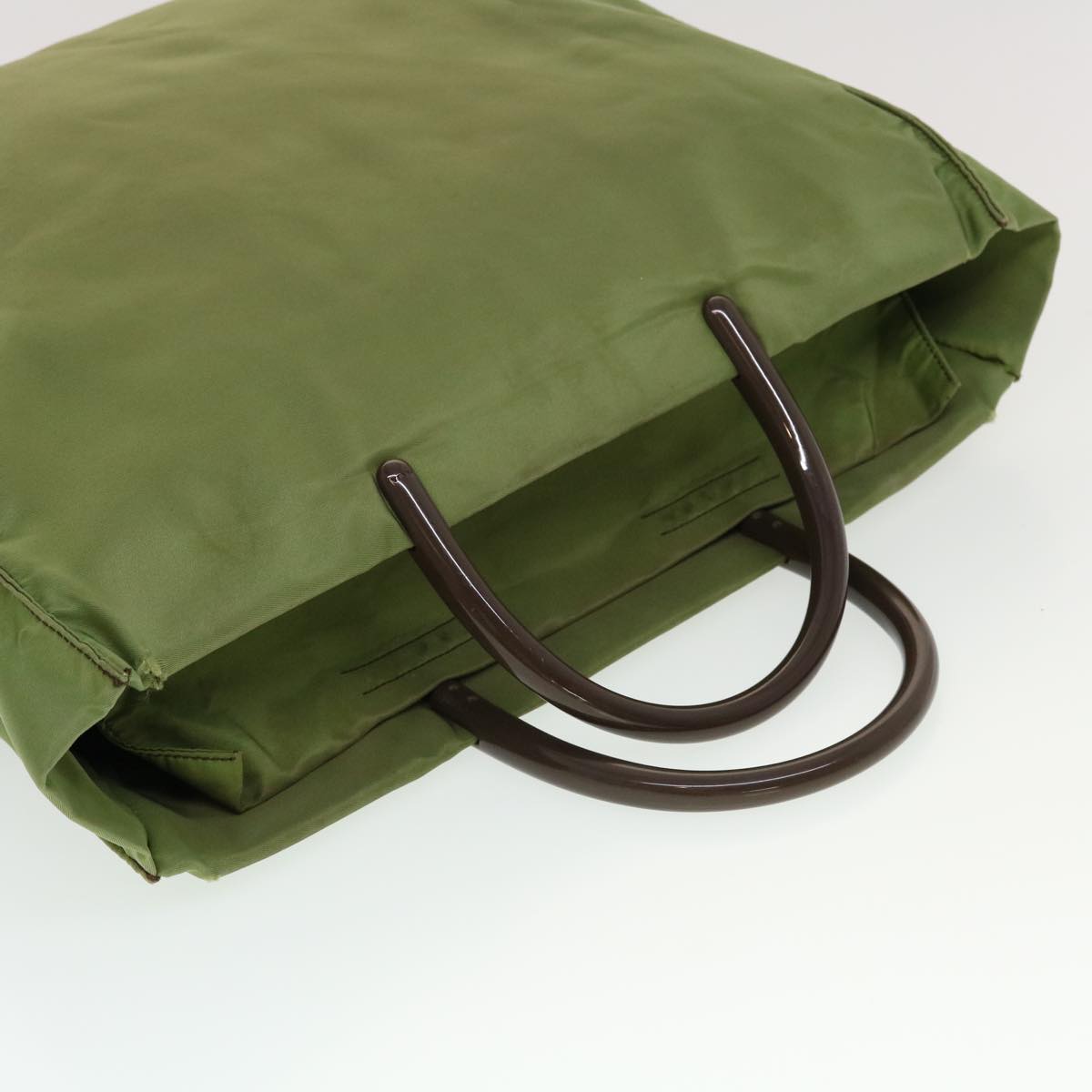 PRADA Hand Bag Nylon Canvas 2Set Green Beige  bs5769