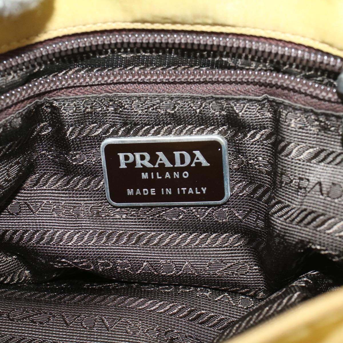 PRADA Hand Bag Nylon Yellow  bs5815