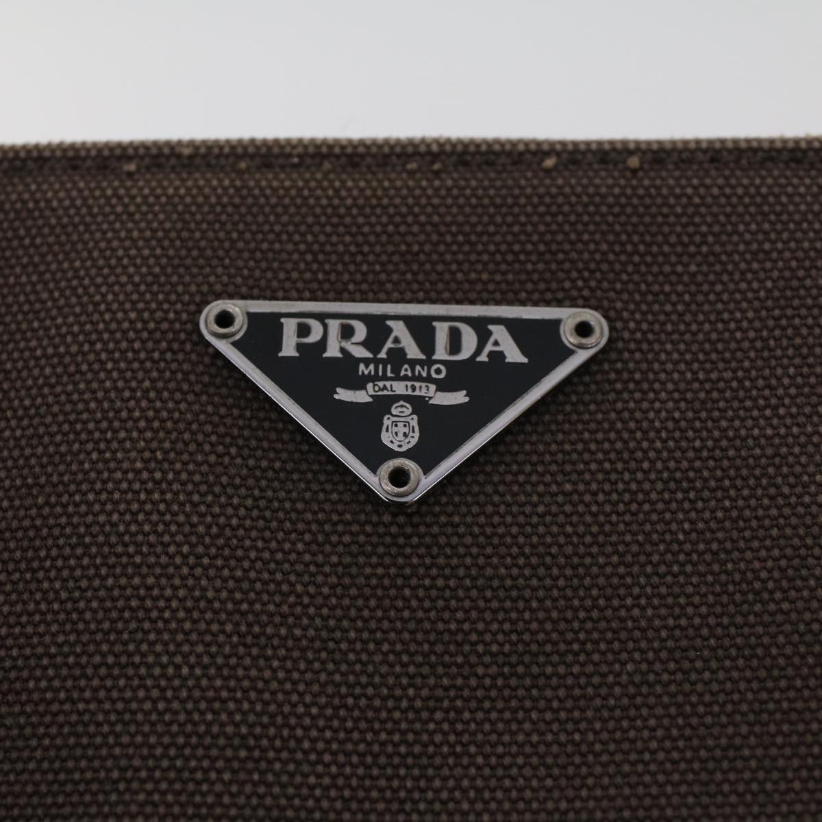 PRADA Tote Bag Canvas Leather Brown  bs5887