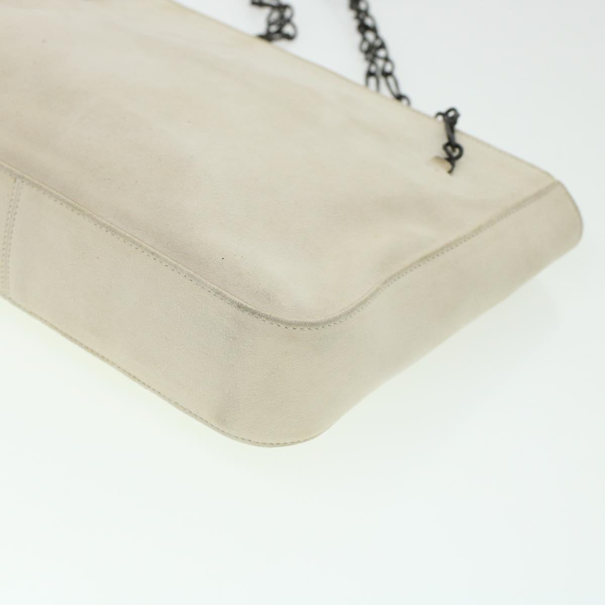 PRADA Shoulder Bag Suede White  bs6177