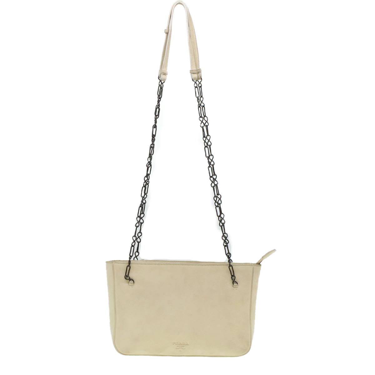 PRADA Shoulder Bag Suede White  bs6177