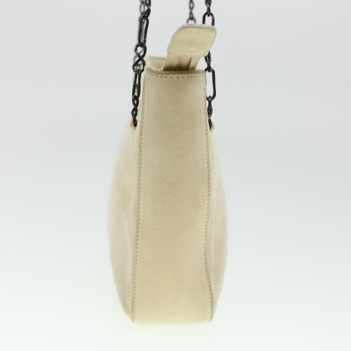 PRADA Shoulder Bag Suede White  bs6177