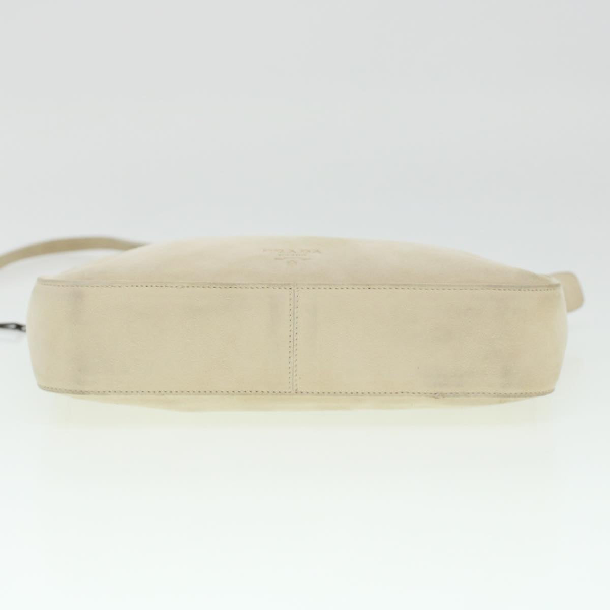 PRADA Shoulder Bag Suede White  bs6177