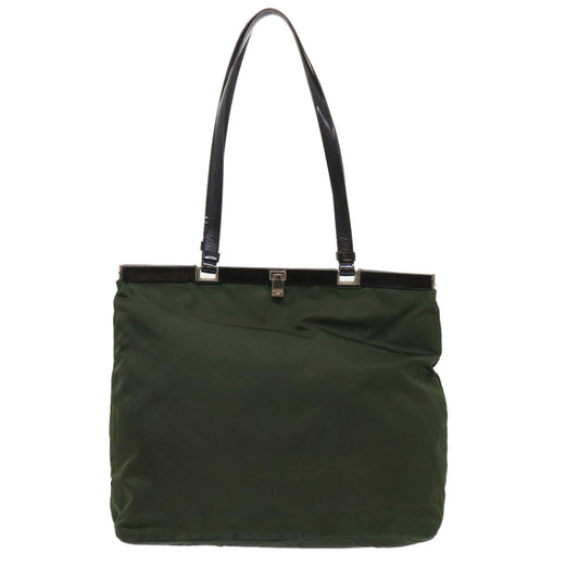 PRADA Shoulder Bag Nylon Leather Green  bs6634